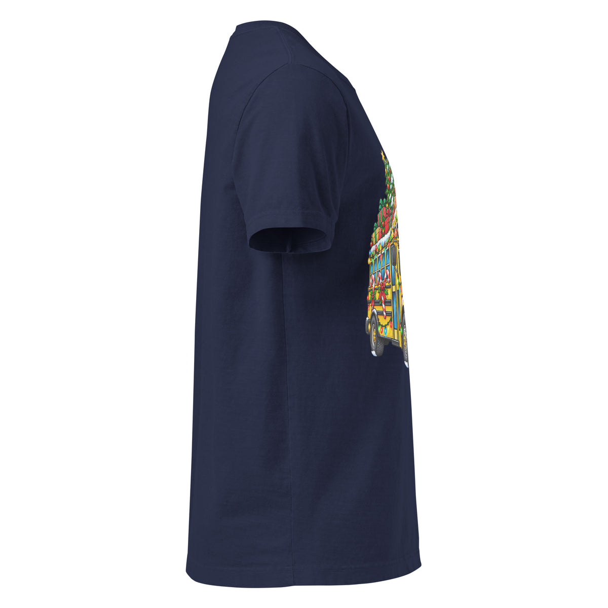Unisex oversized heavyweight cotton T-shirt in navy, right-side view.