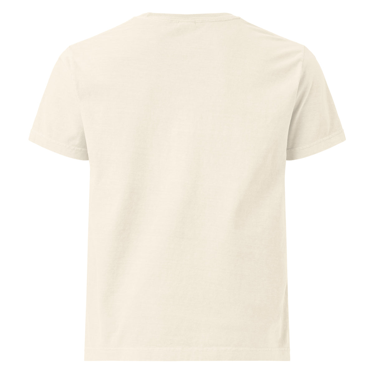 Santa’s Favorite Hot Mess Christmas graphic T-shirt in vintage white, back view.