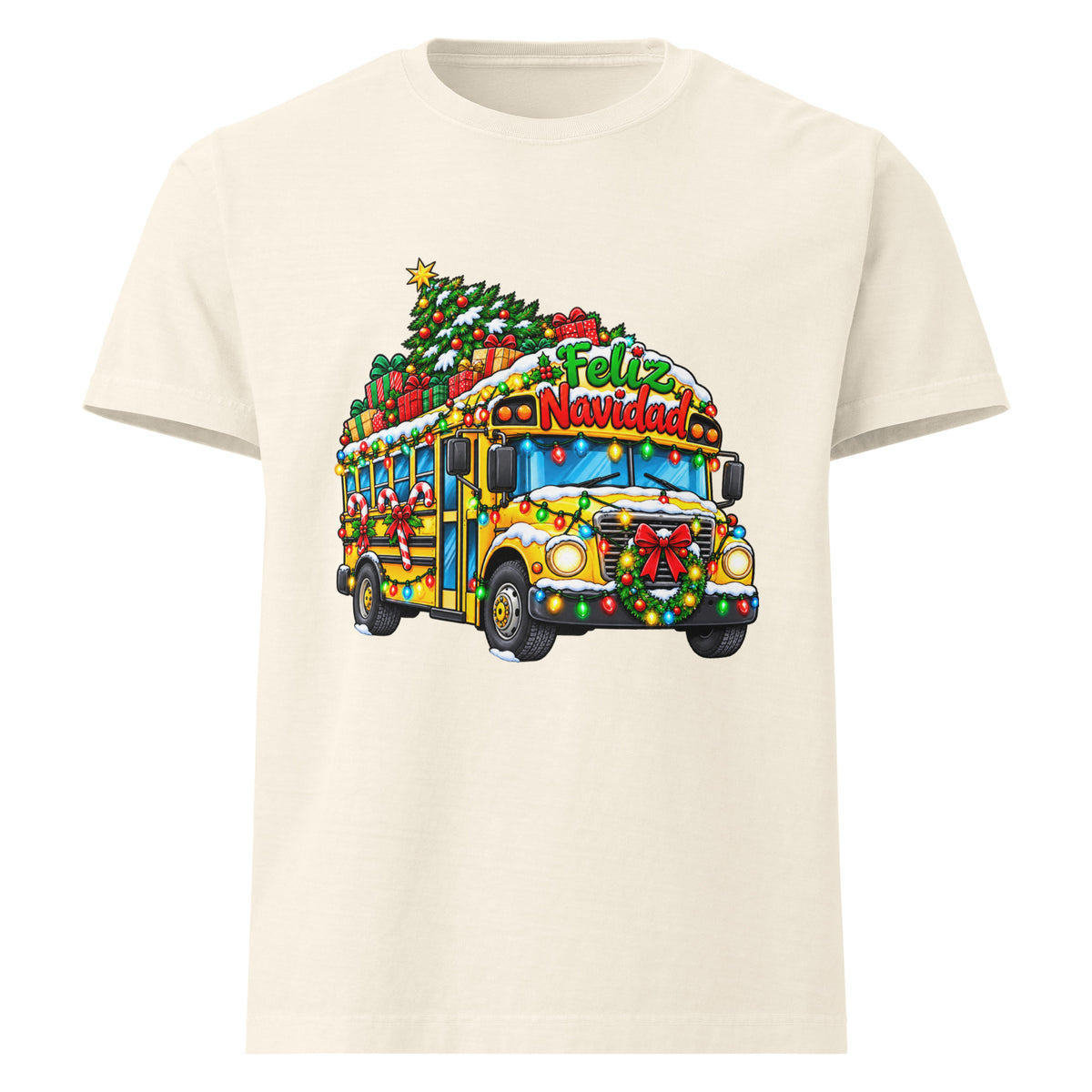 Unisex oversized heavyweight cotton T-shirt in vintage white, front view.