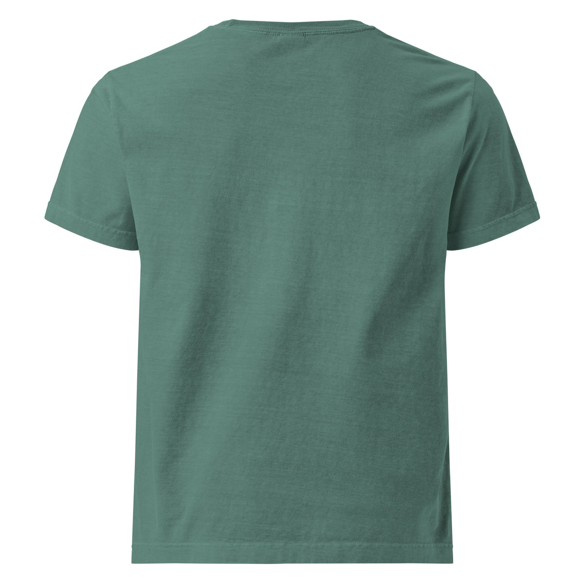 Official Cookie Tester graphic T-shirt in washed pine green, back view
