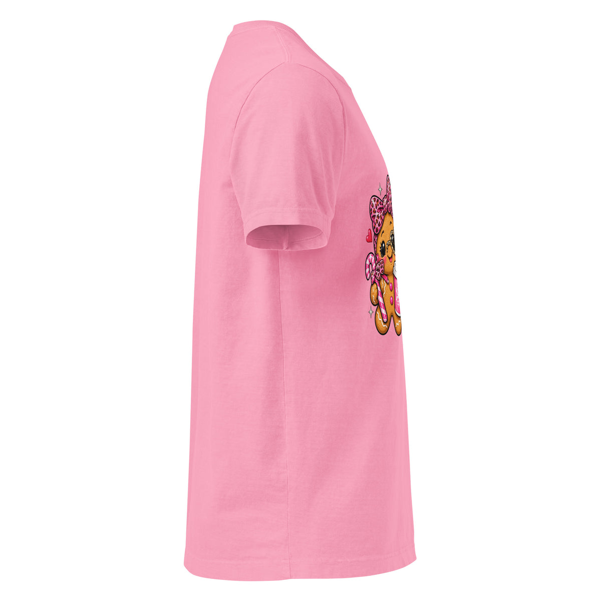 Official Cookie Tester graphic T-shirt in bubble gum pink, right-side view