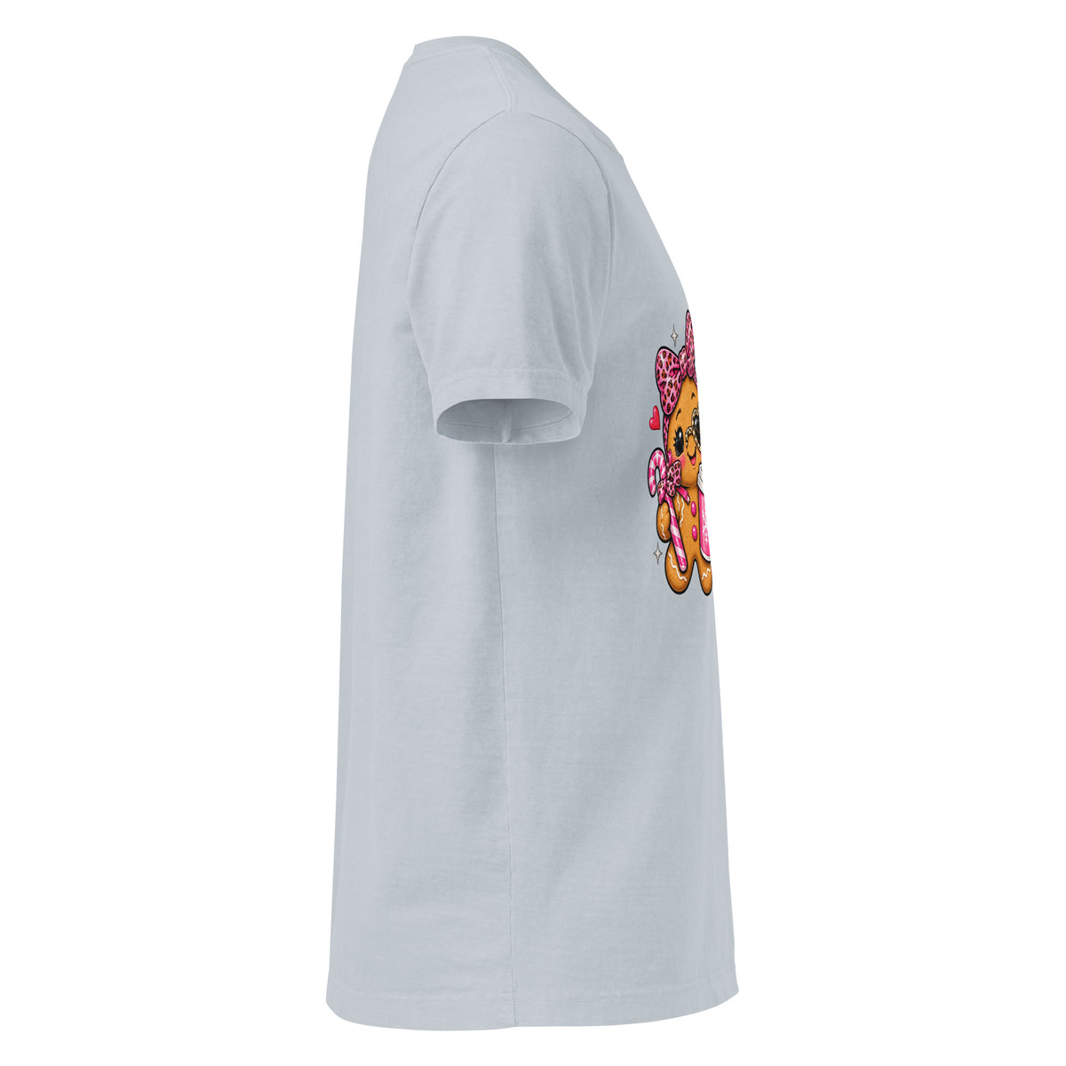 Official Cookie Tester graphic T-shirt in light washed denim, right-side view