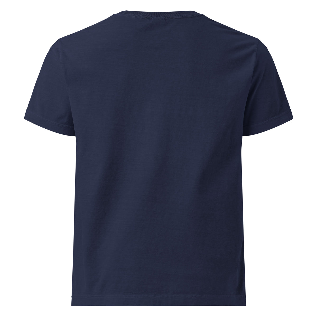 Sleigh All Day Christmas graphic T-shirt in navy, back view