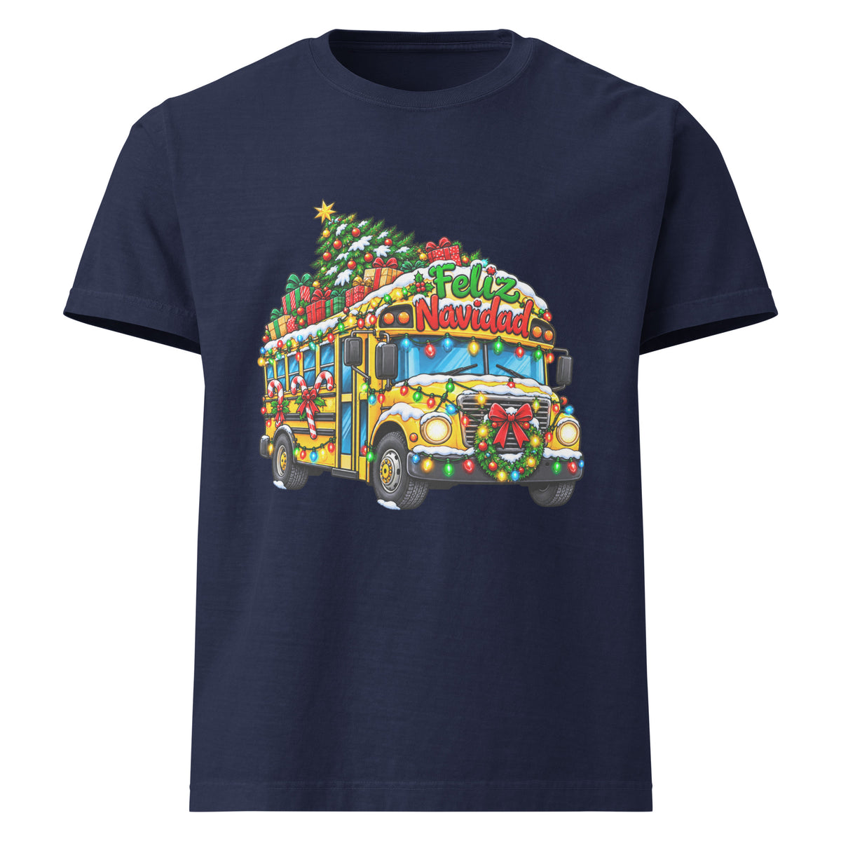 Unisex oversized heavyweight cotton T-shirt in navy, front view.
