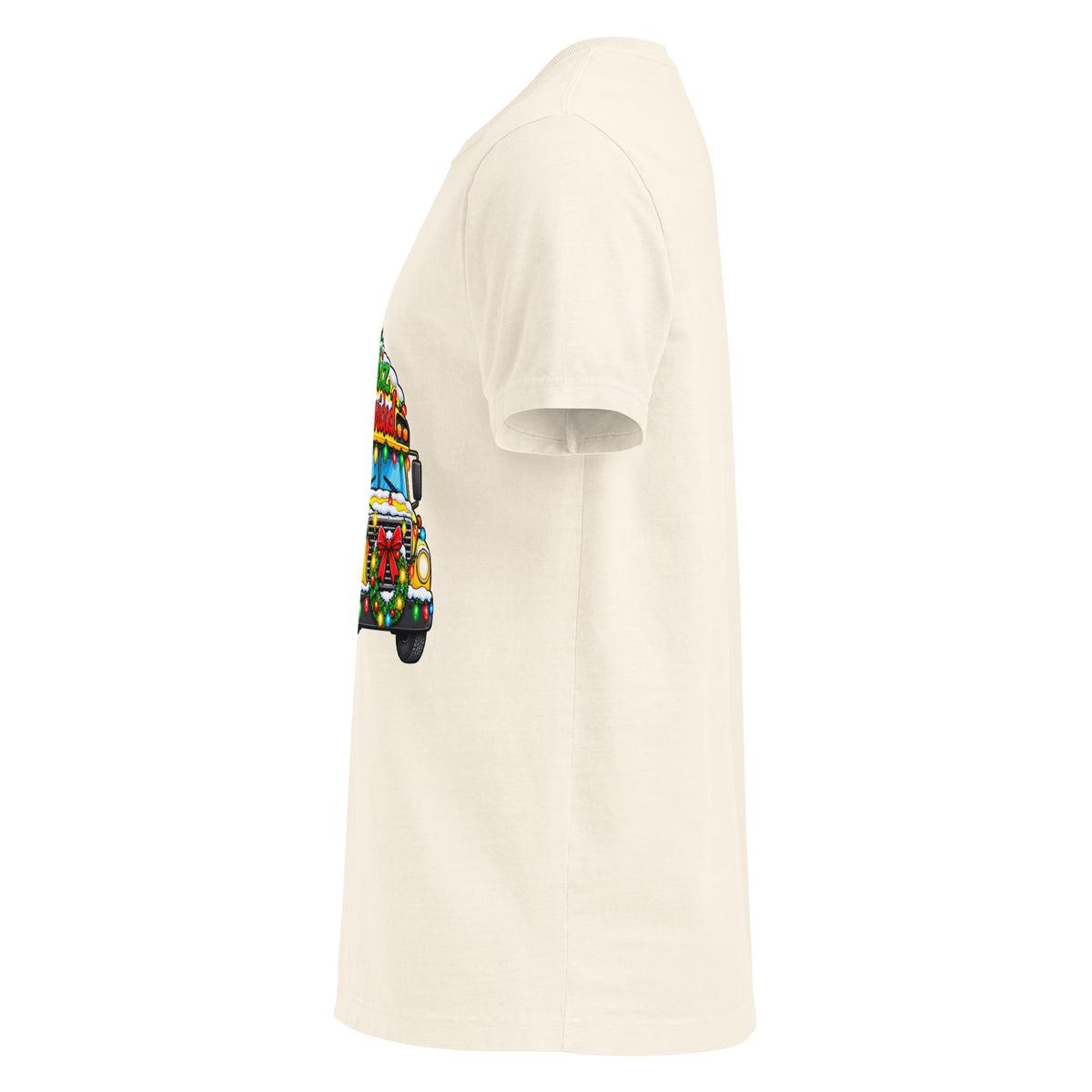 Unisex oversized heavyweight cotton T-shirt in vintage white, left-side view.