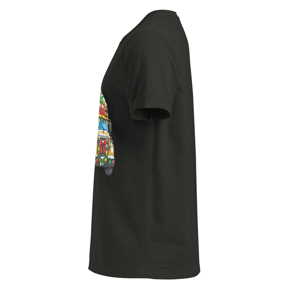 Unisex oversized heavyweight cotton T-shirt in washed black, left-side view.