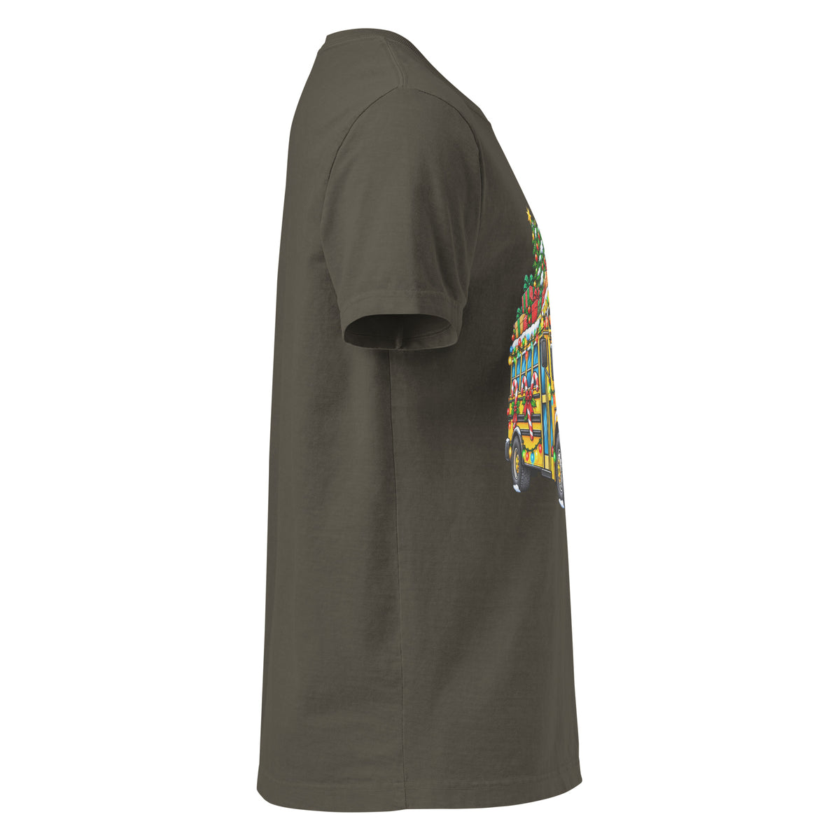 Unisex oversized heavyweight cotton T-shirt in washed charcoal, right-side view.