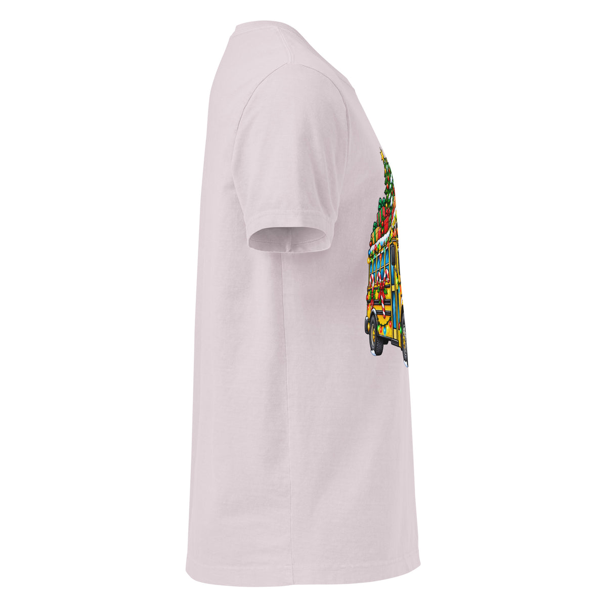 Unisex oversized heavyweight cotton T-shirt in washed lavender, right-side view.