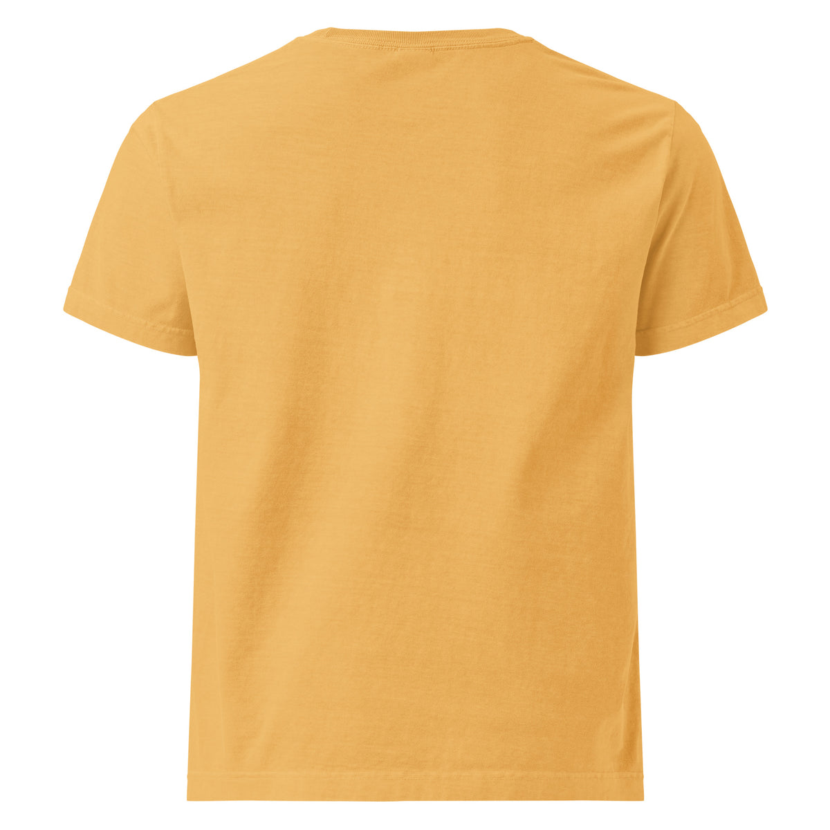 Sleigh All Day Christmas graphic T-shirt in washed mustard, back view