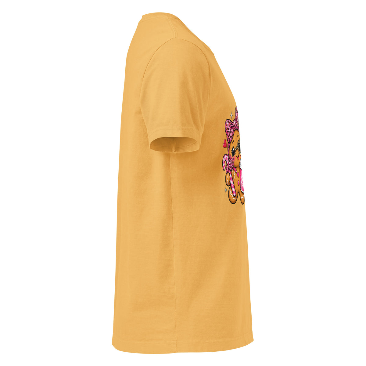 Official Cookie Tester graphic T-shirt in washed mustard, right-side view